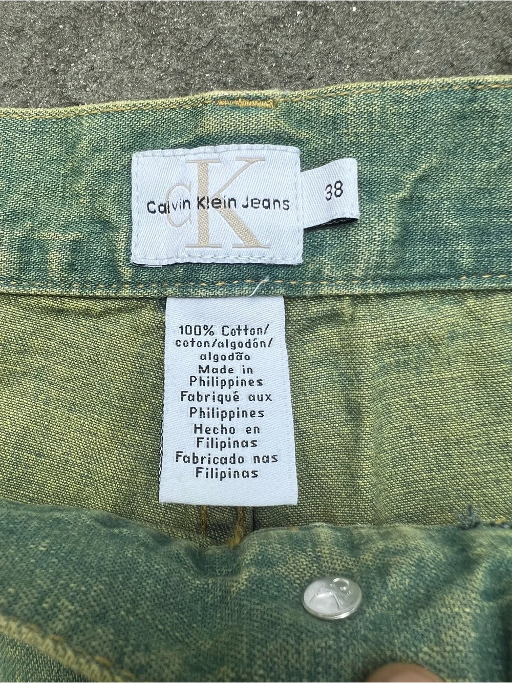 Vintage Y2K Calvin Klein Loose Fit Green Wash Pants men’s size 38X32